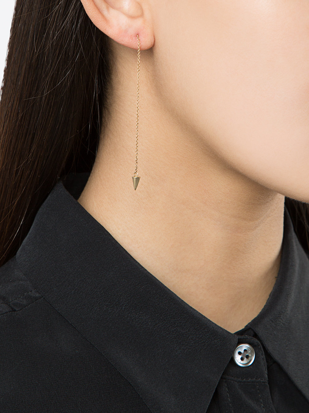 tiny spike chain earring