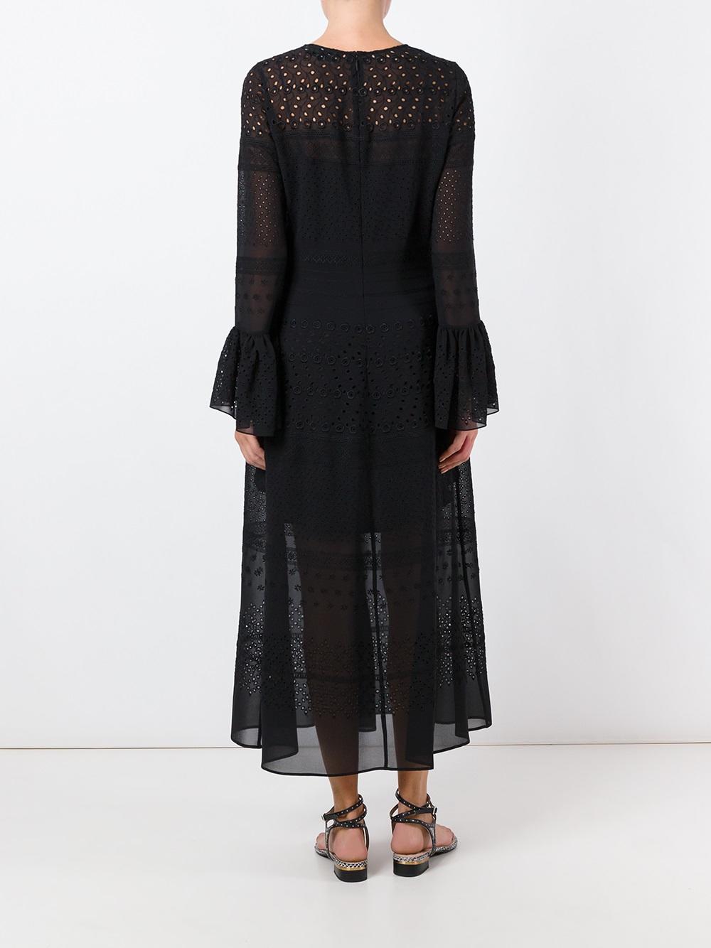 bell sleeve broderie anglaise dress