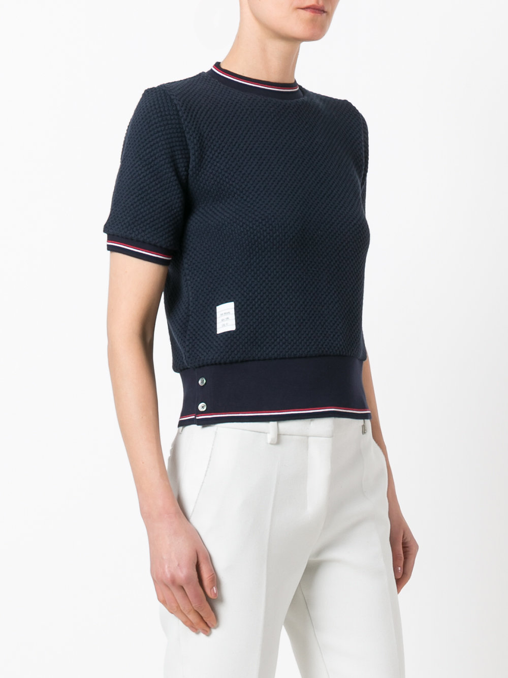 textured tricolour top