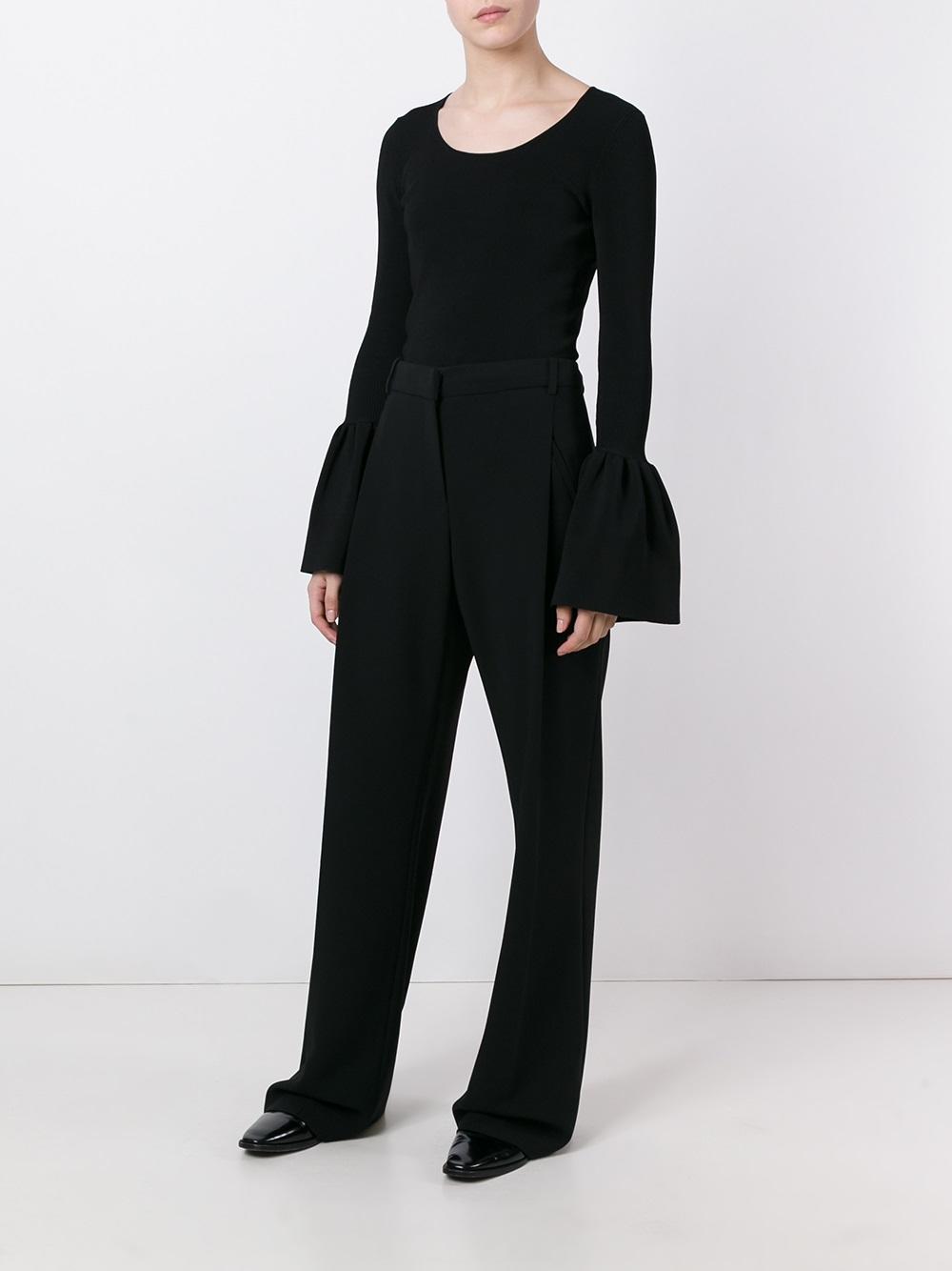 ribbed flared sleeve top