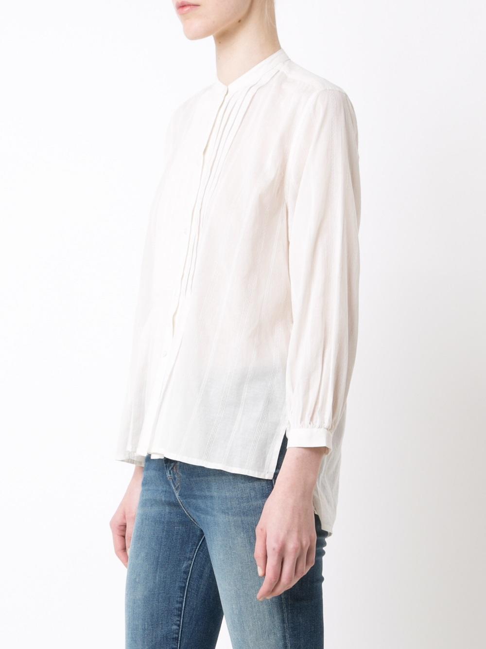 pleated front shirt