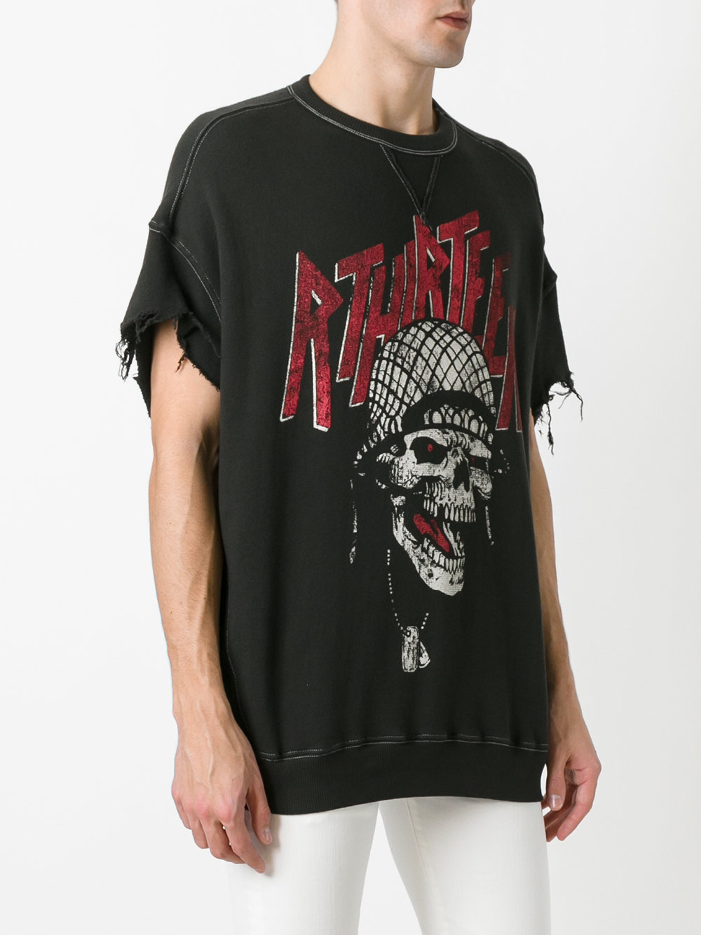 skull print shortsleeved sweatshirt