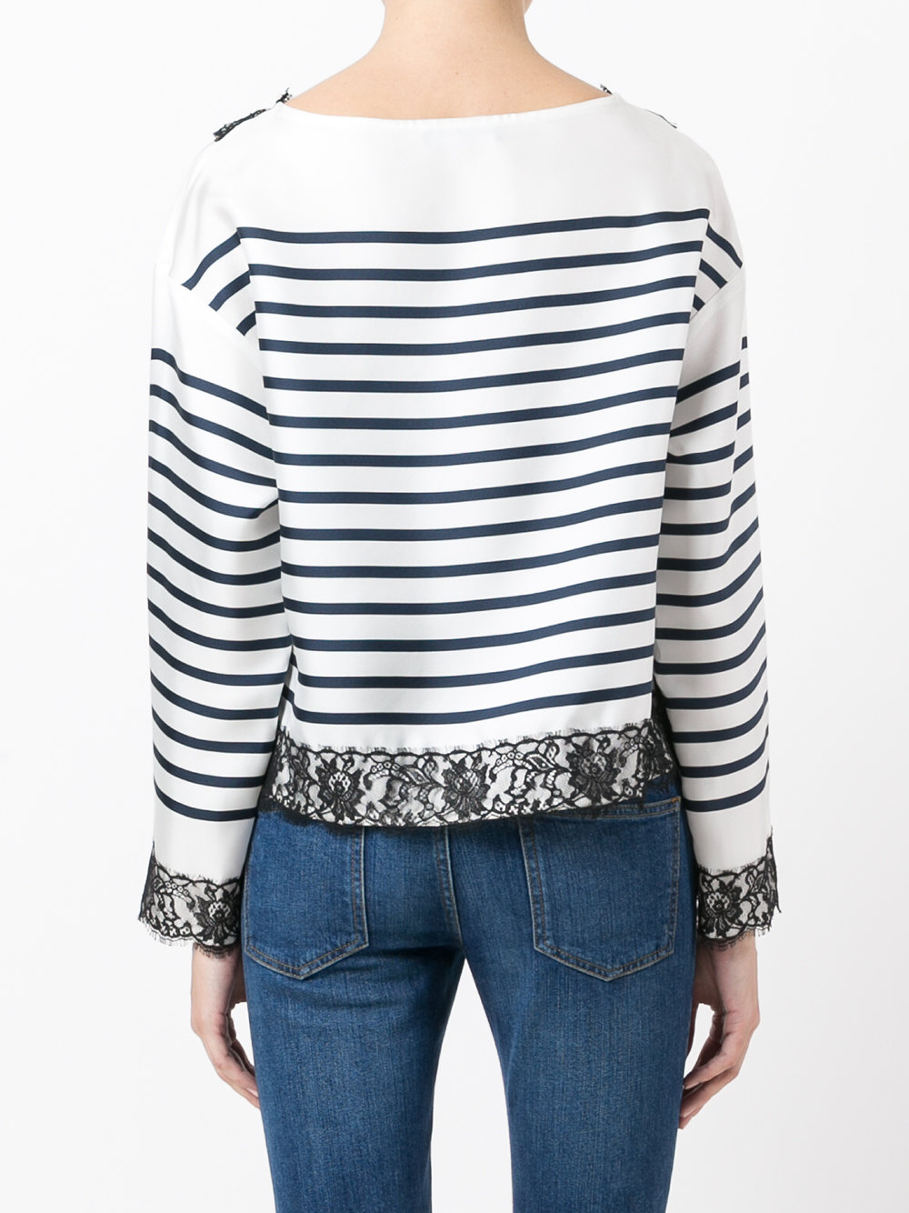 lace trim striped top