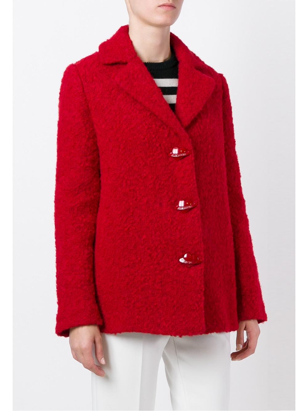 bouclé buttoned jacket