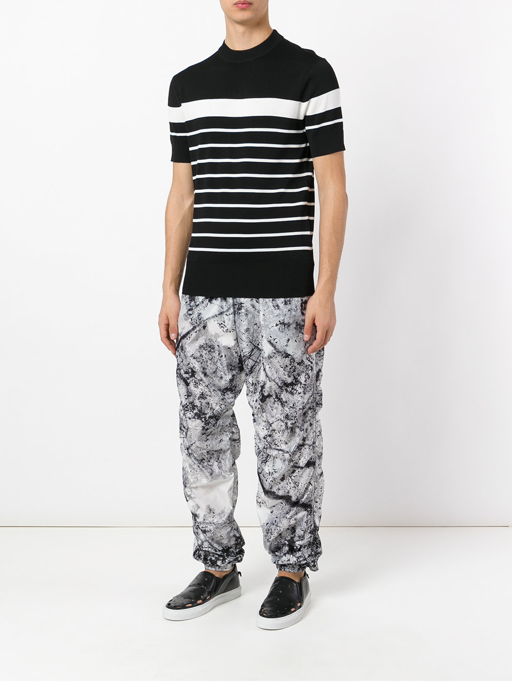 marble print track bottoms