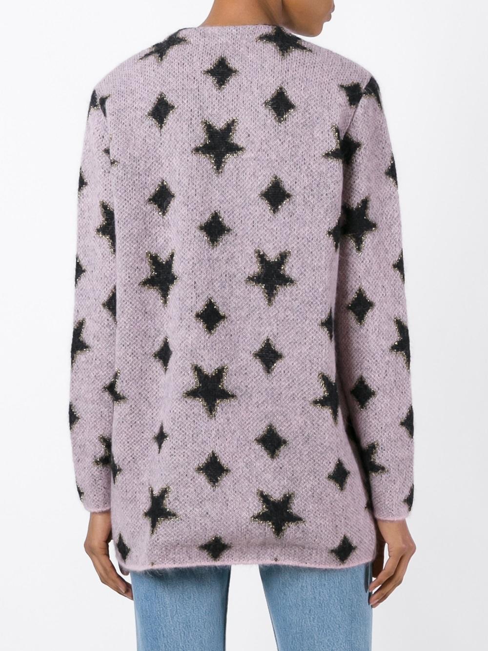 oversized star jacquard cardigan