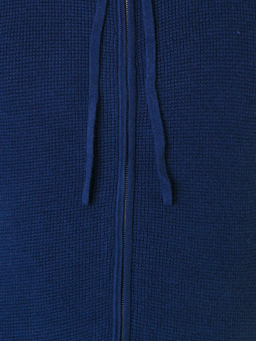 zipped knitted hoodie