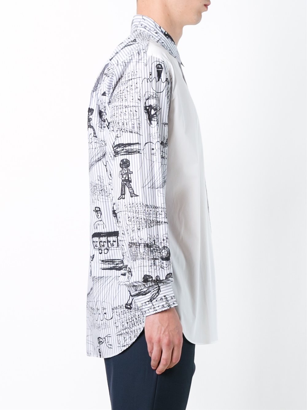 contrast panel printed shirt