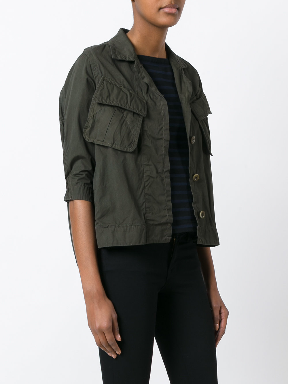 crinkled effect military jacket