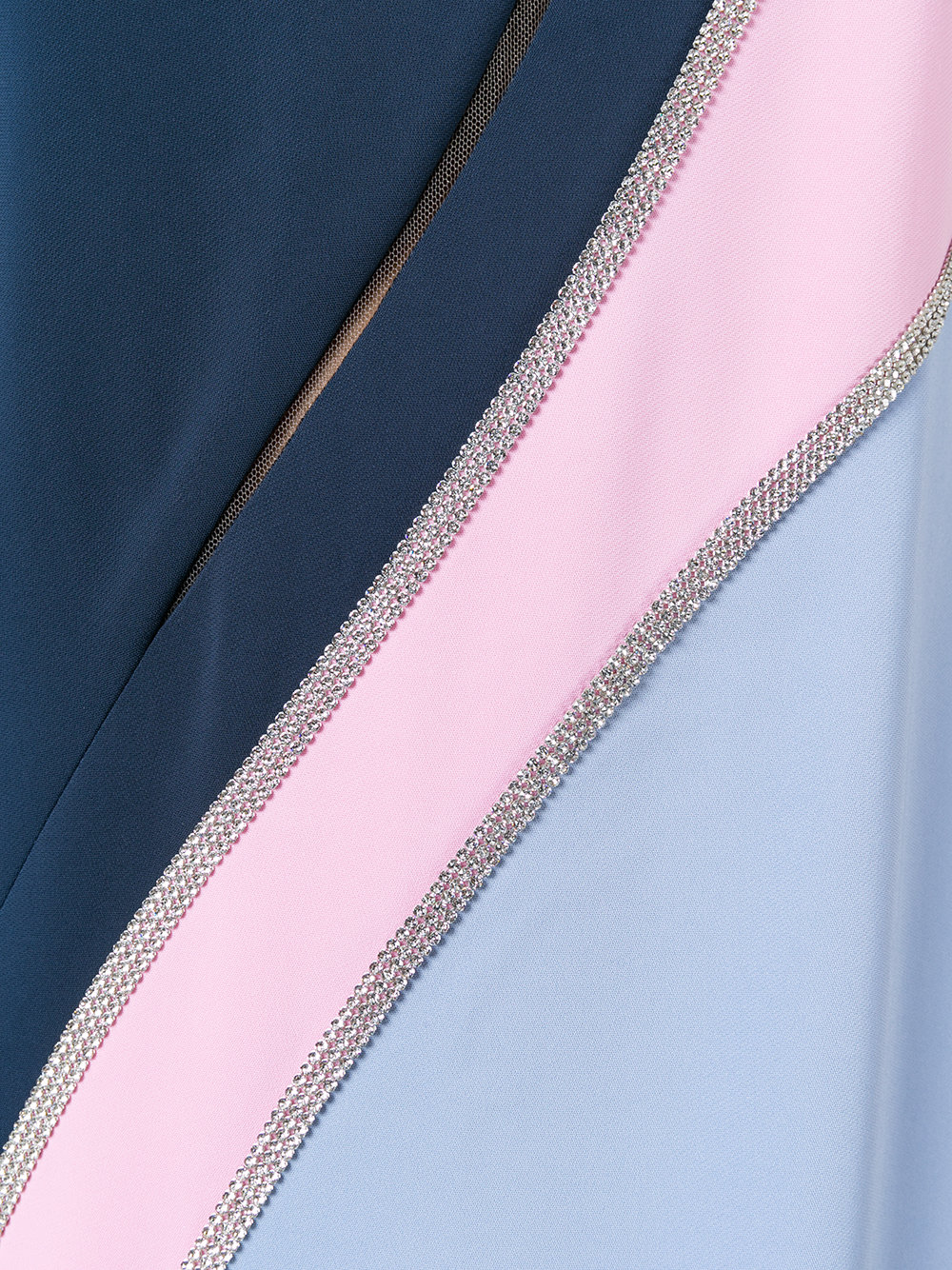 crystal-mesh colour block dress
