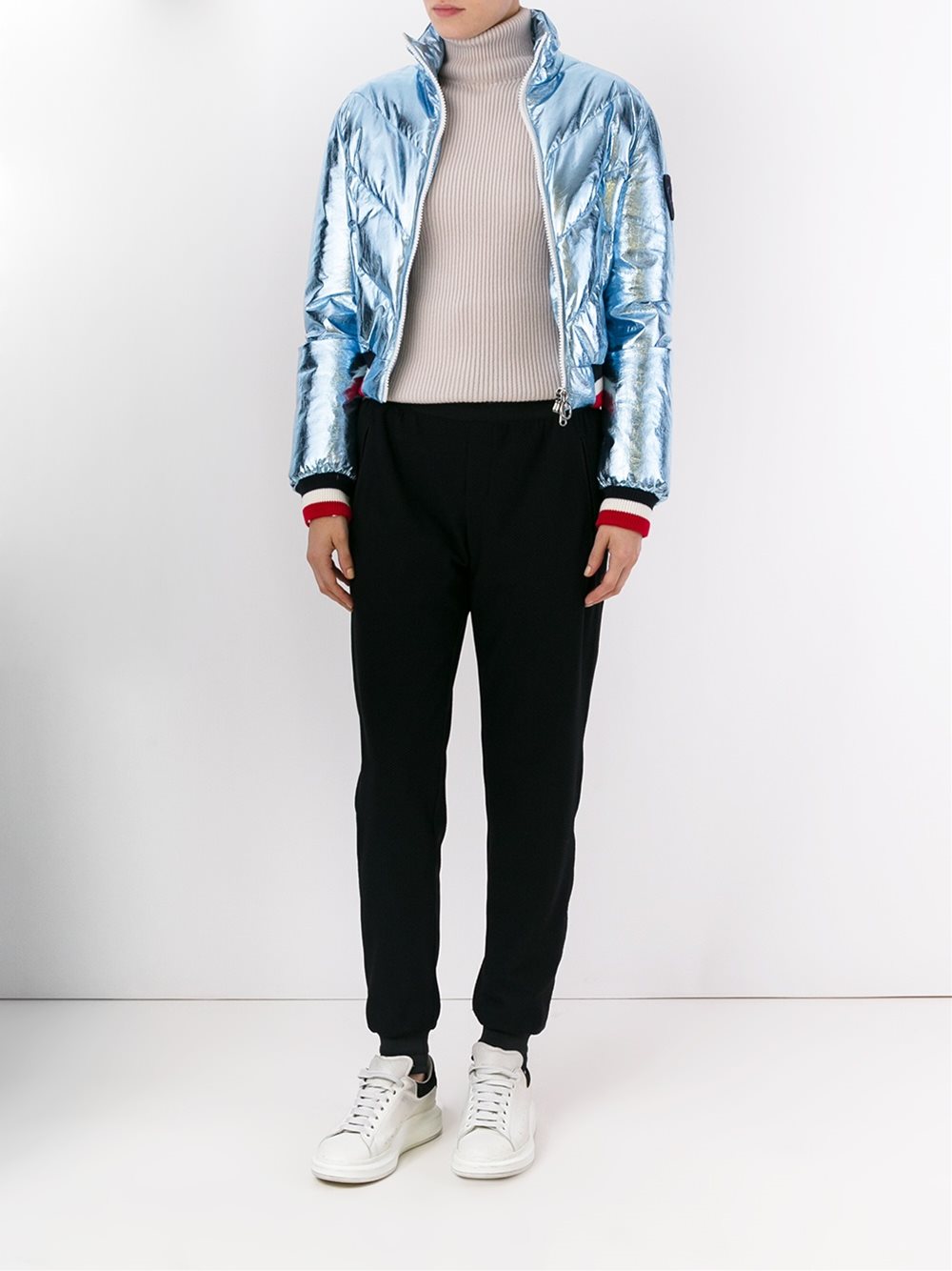 contrast trim bomber jacket