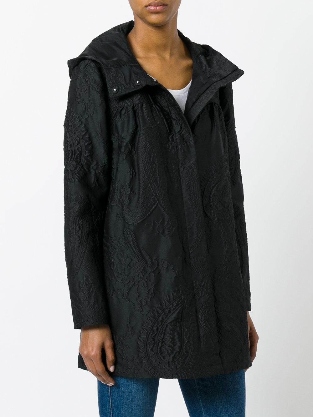 paisley pattern raincoat