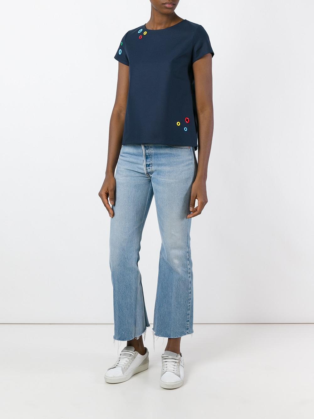 eyelets appliqué T-shirt