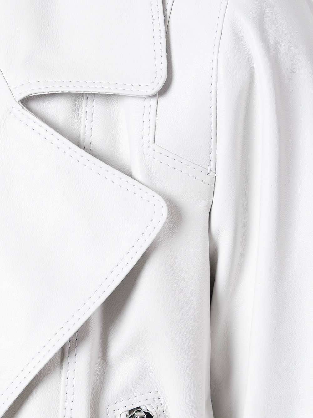 biker jacket with silver tone zippers