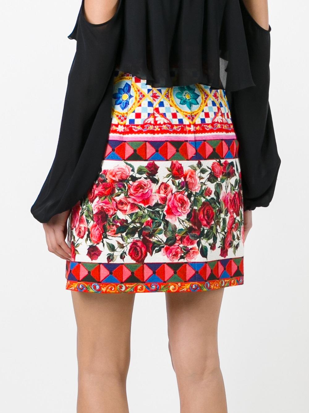 Mambo print A-line skirt