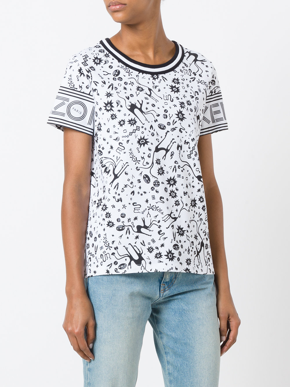 multi print T-shirt