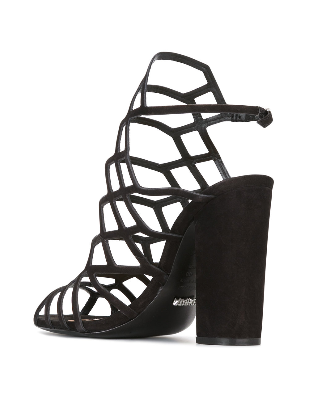 cage style heeled sandals