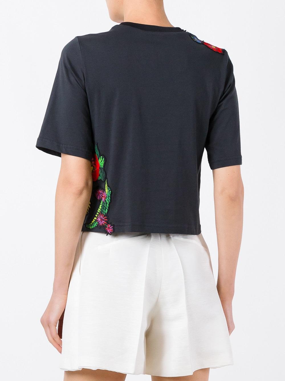 floral embroidered T-shirt