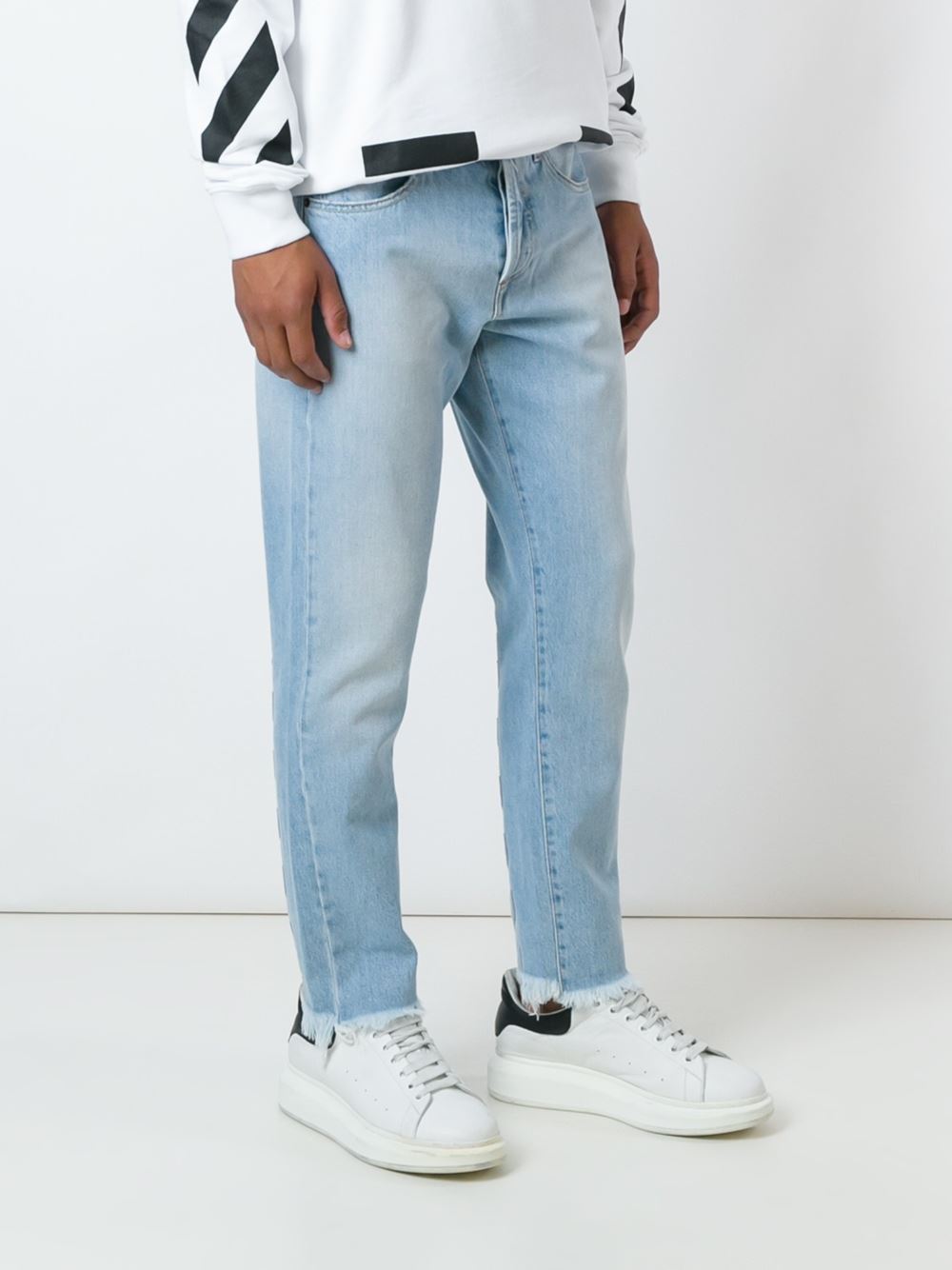 bleached effect slim-fit jeans