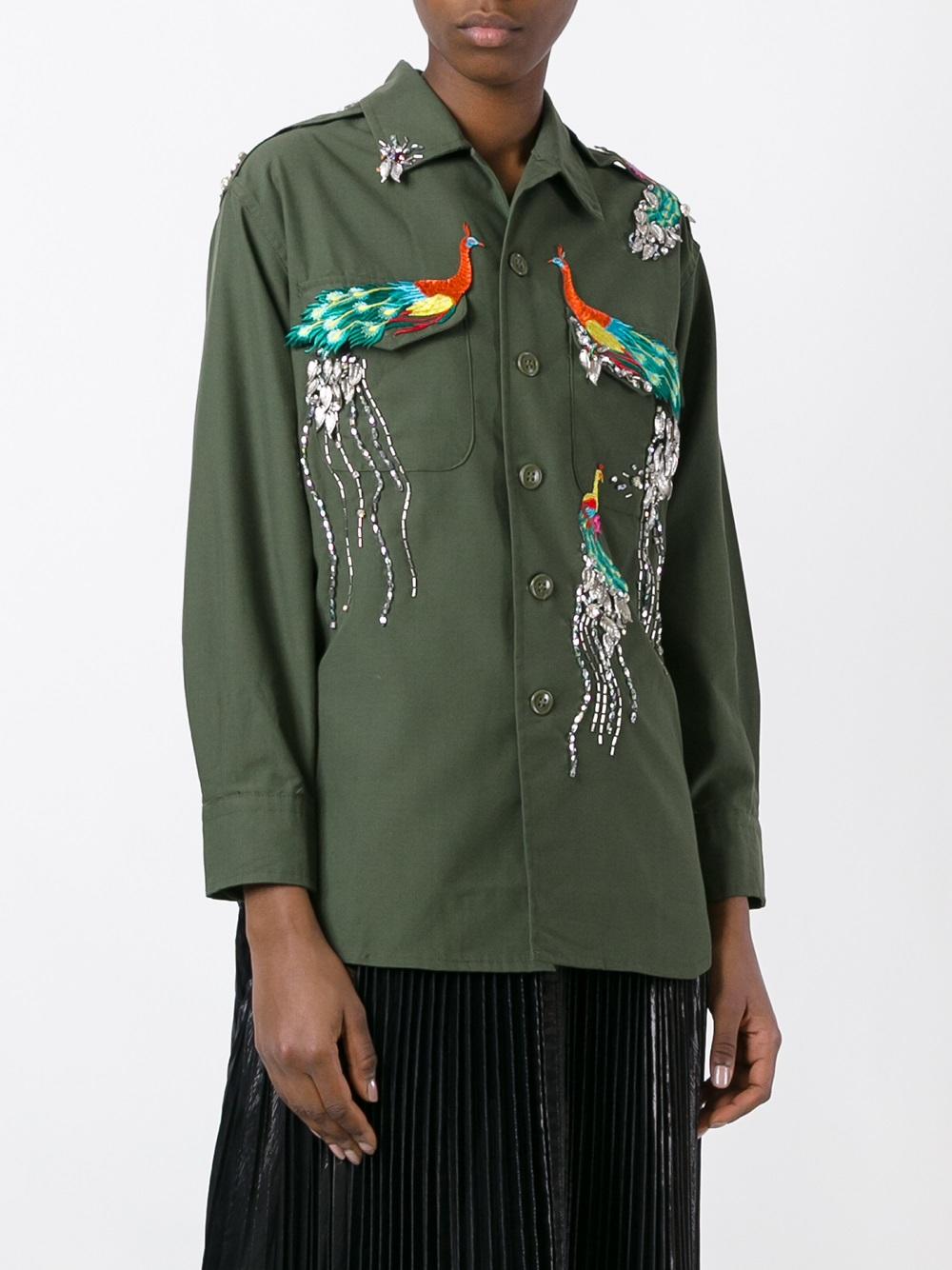 peacock embroidered jacket