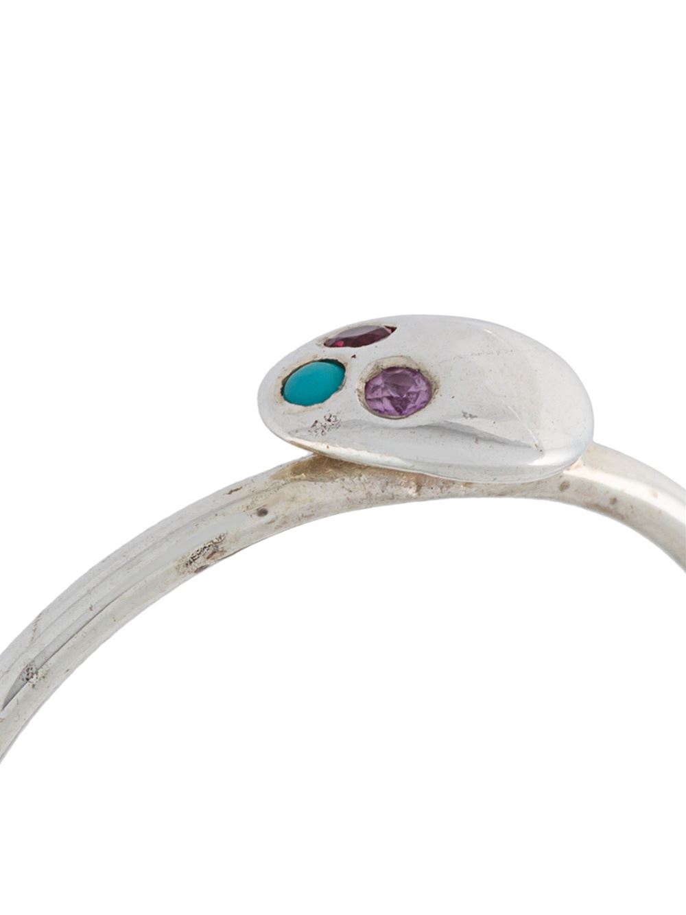 medium turquoise, ruby and sapphire nugget ring