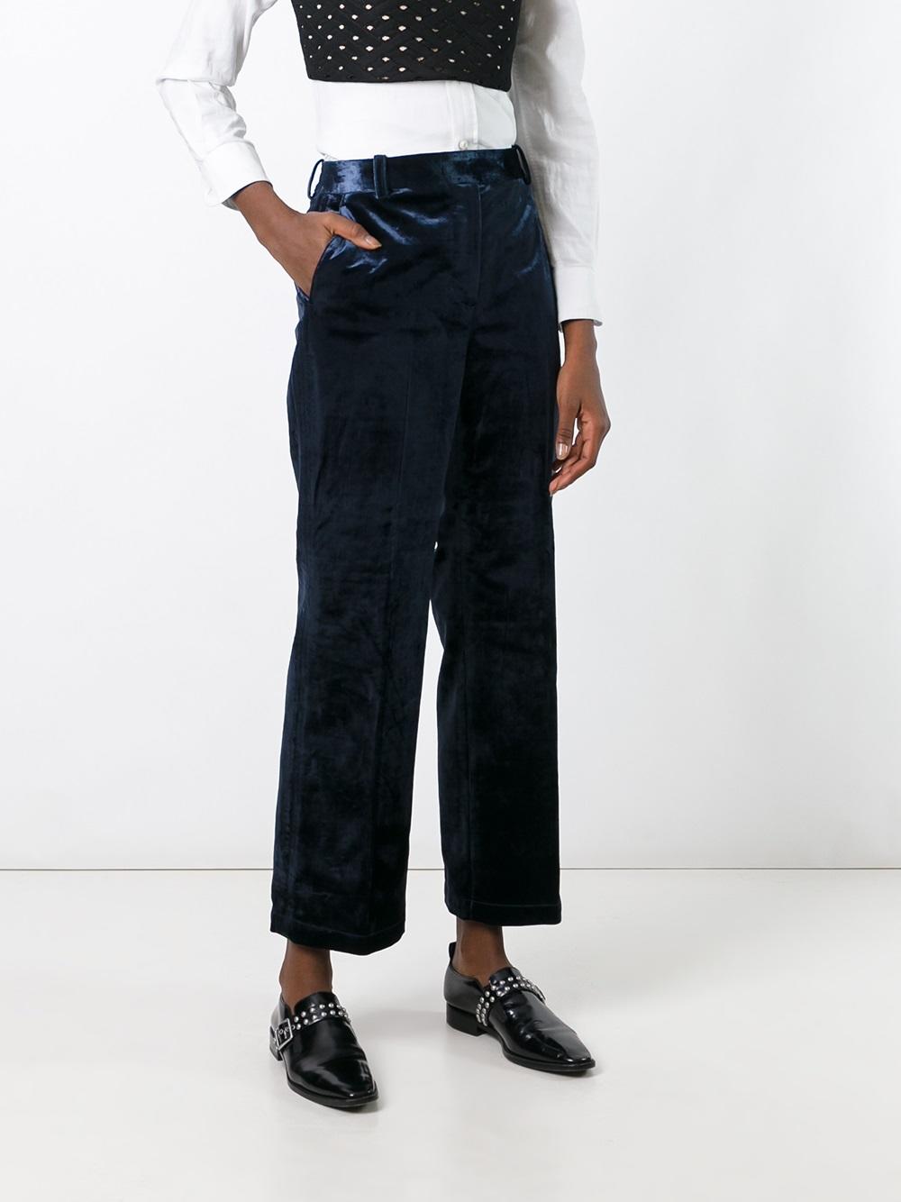 cropped velvet trousers