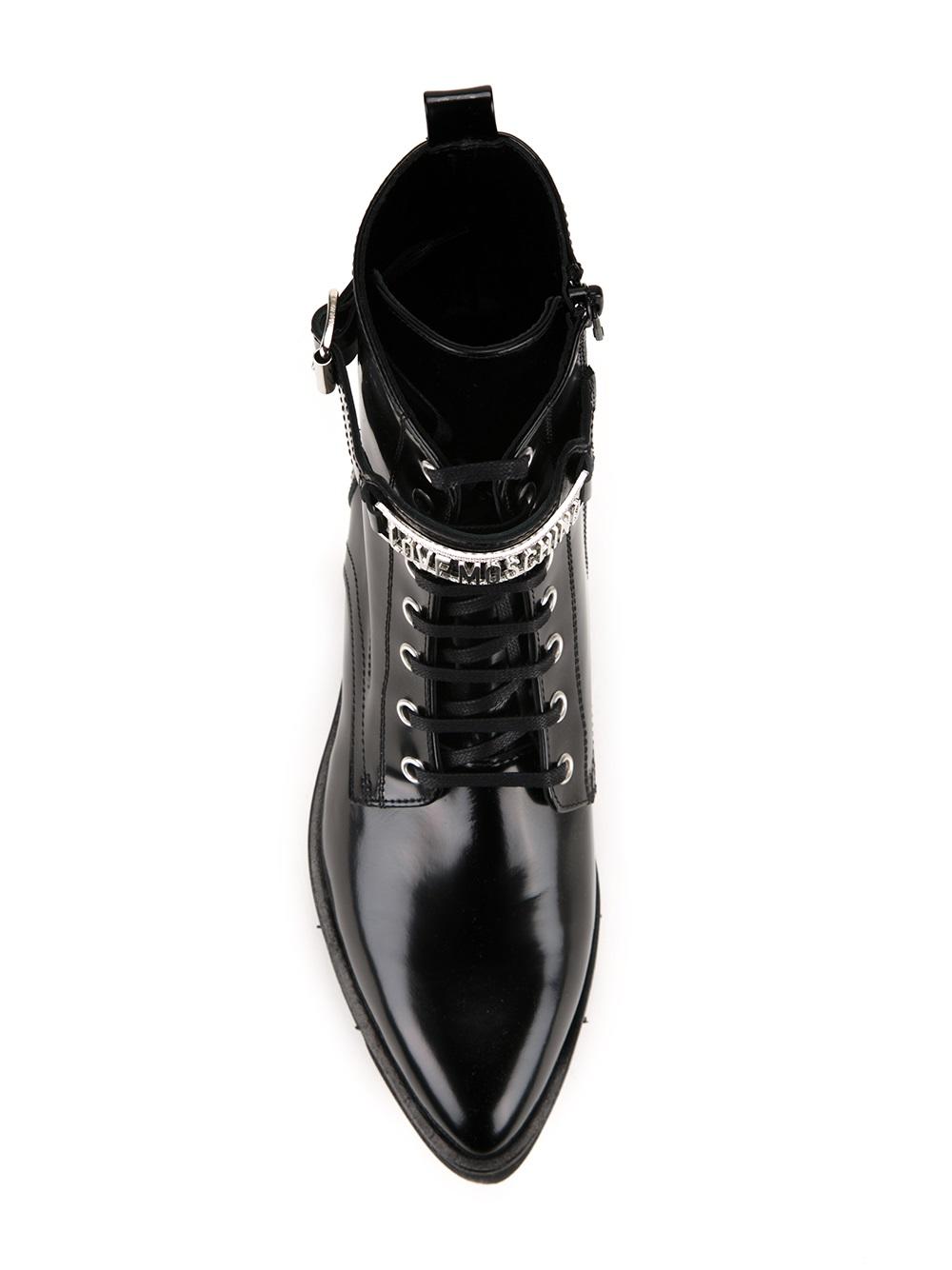 buckled detailing combat boots