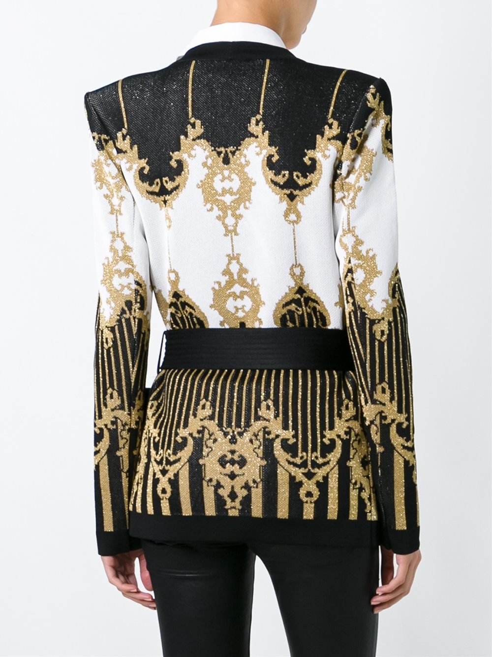 patterned baroque belted jacket