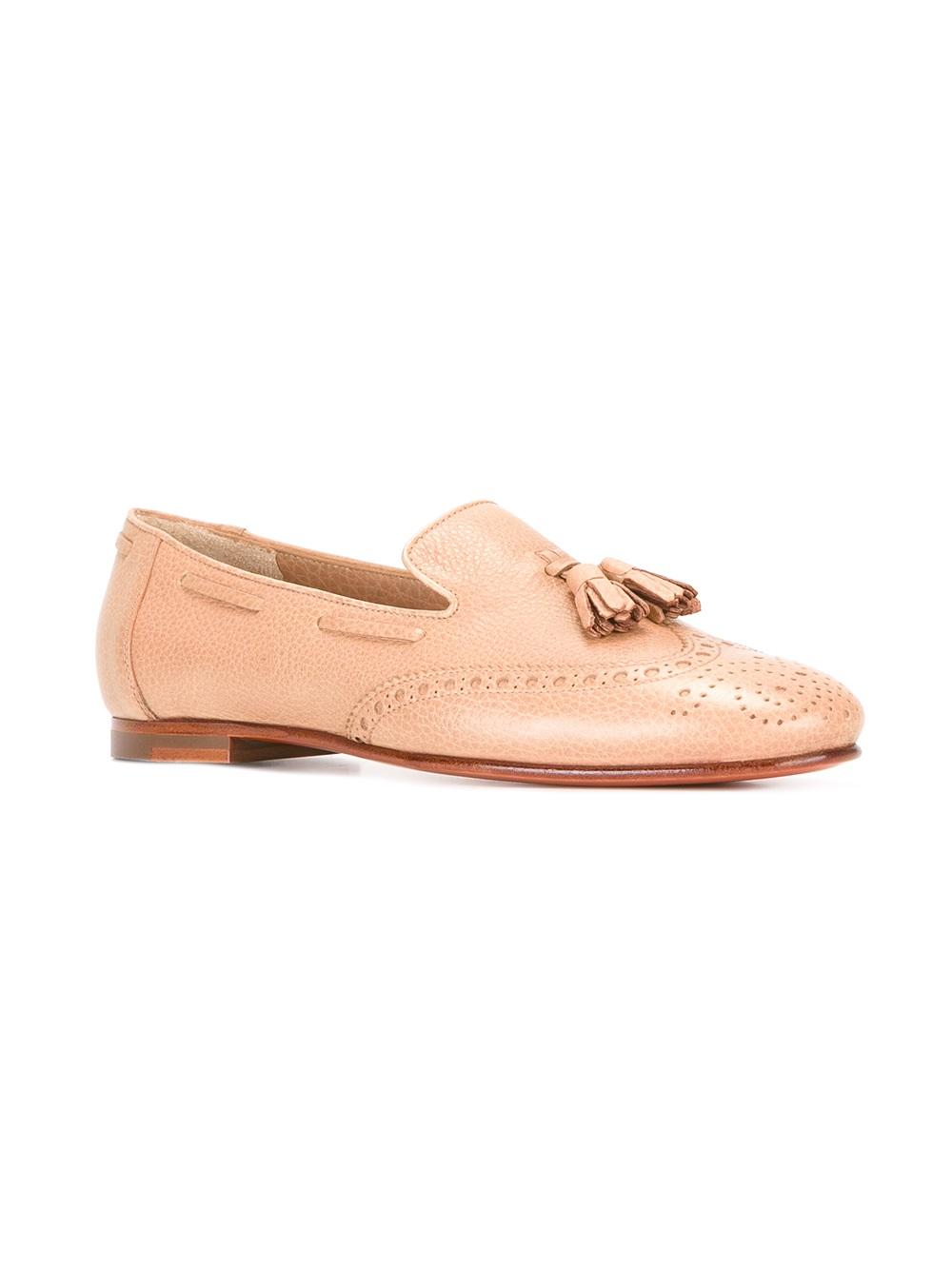 perforated detail tassel loafers