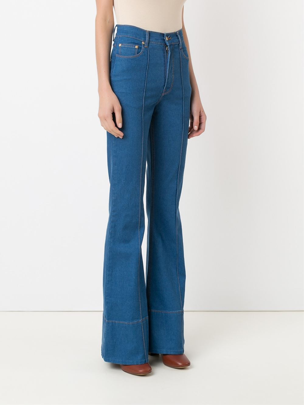 high waist flared jeans