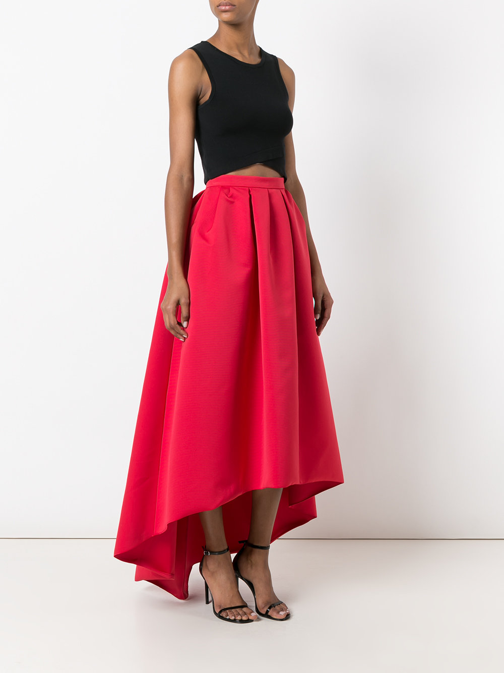 long high-low skirt
