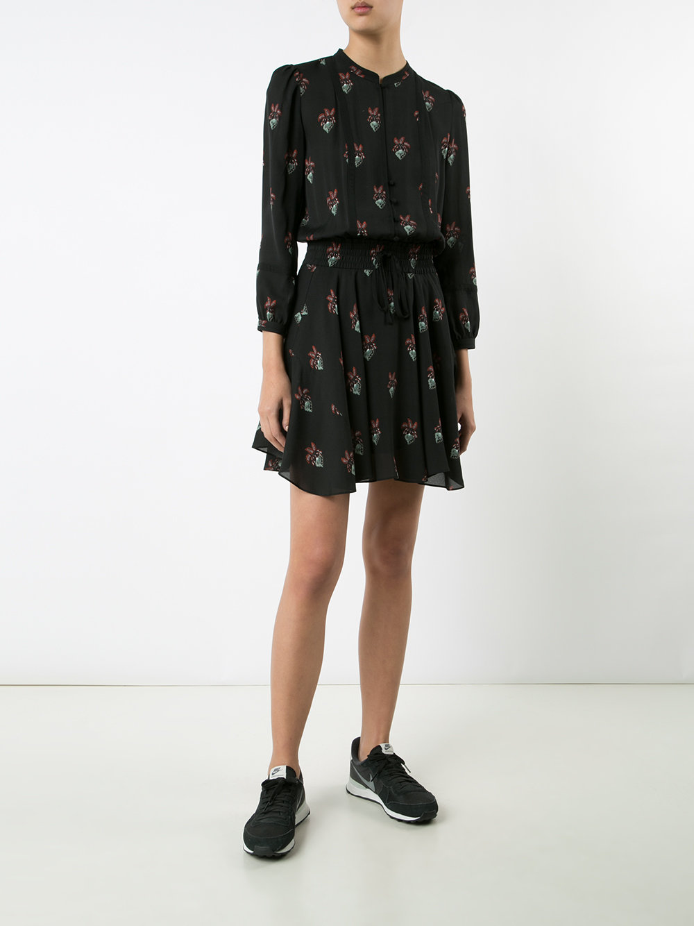 flowers print shirt dress