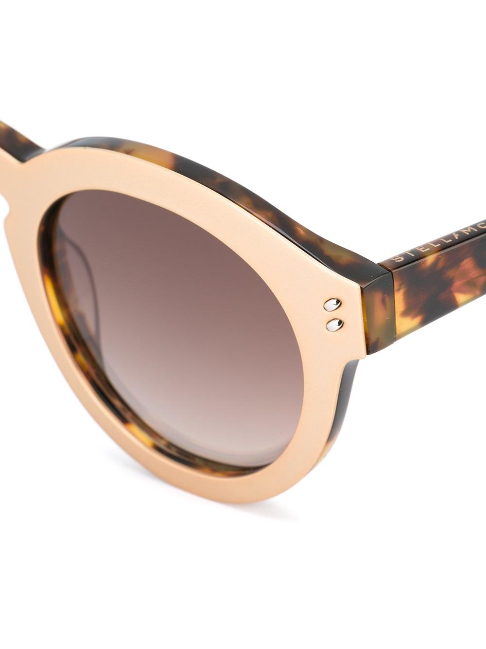 tortoiseshell effect round sunglasses