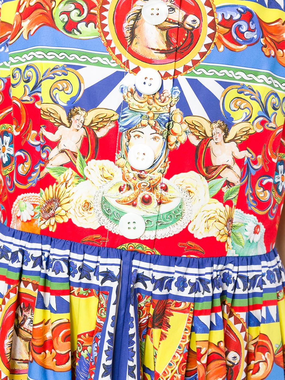 Carretto Siciliano印花连衣裙