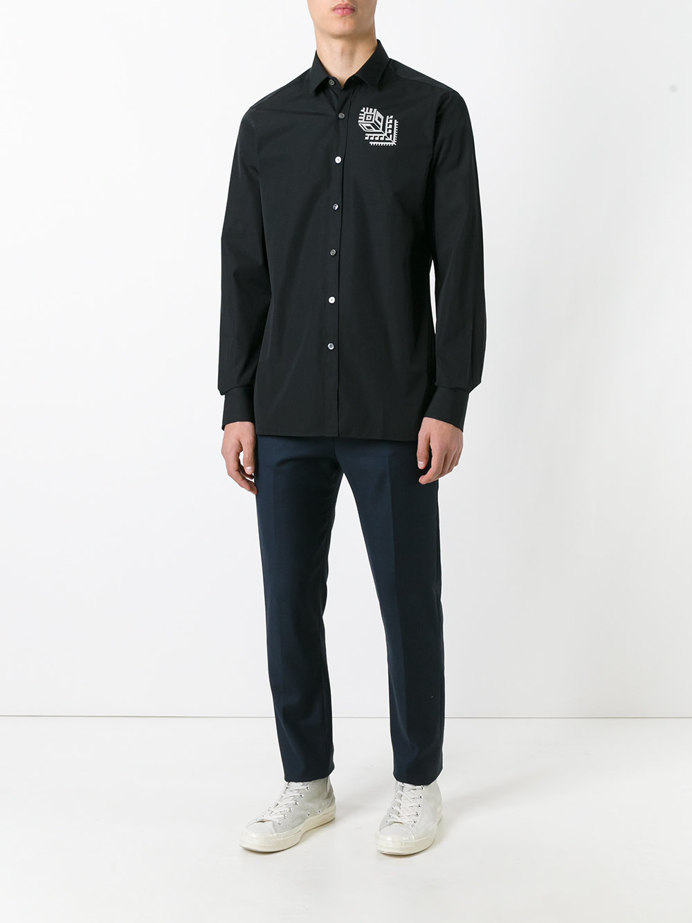 rose tattoo embroidered shirt