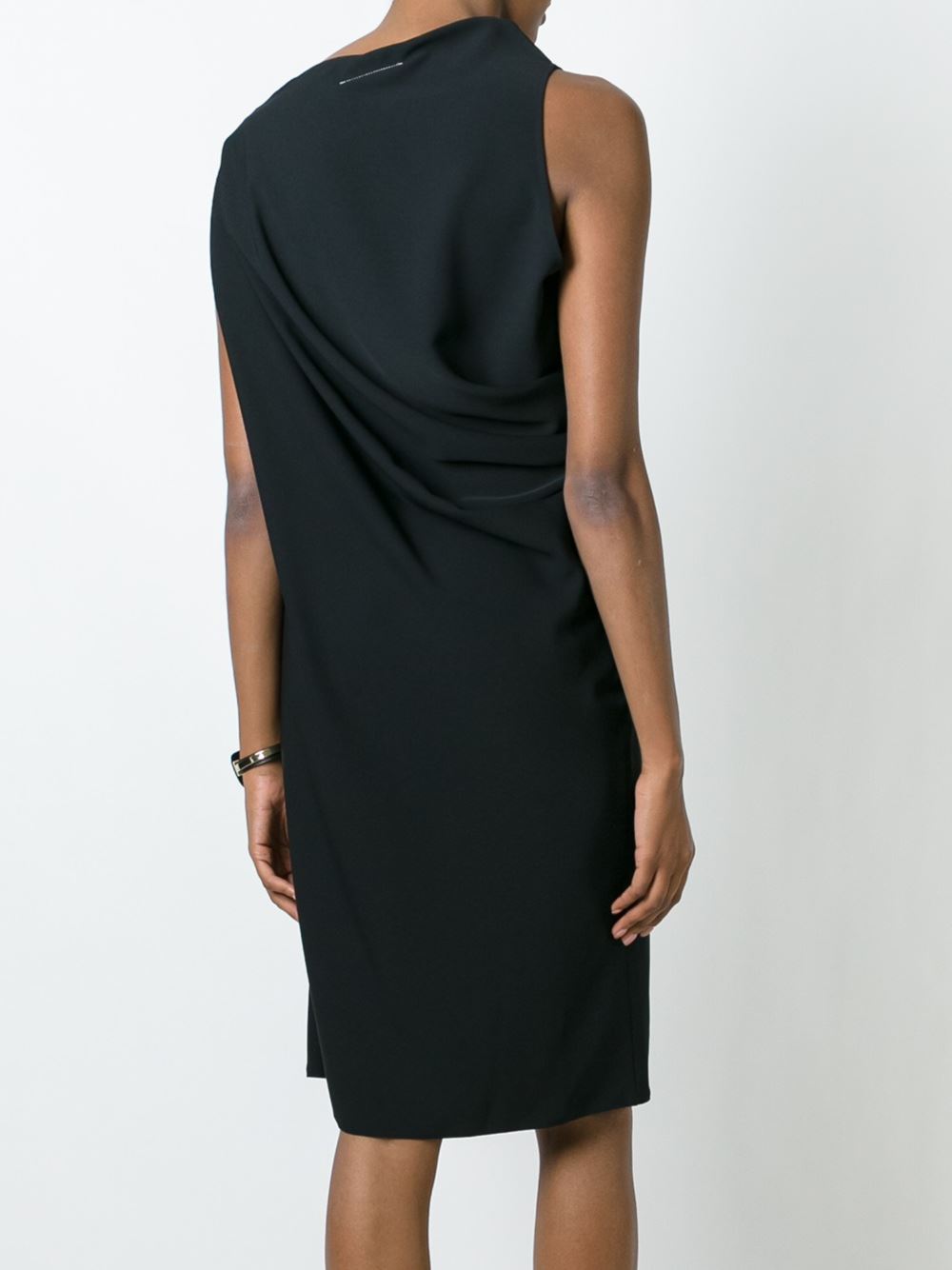 single shoulder draped dress