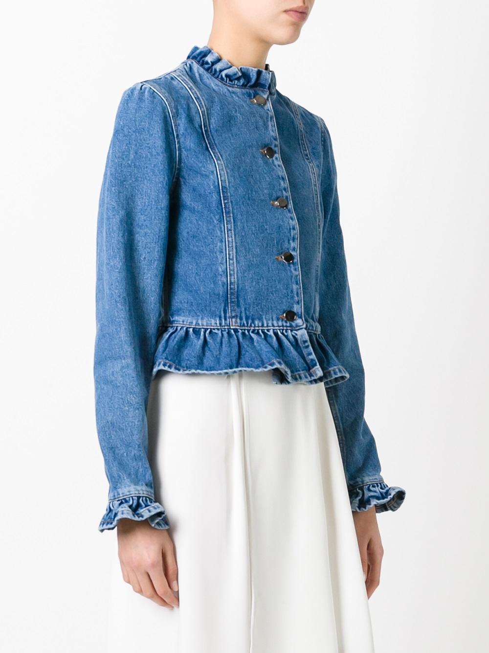 ruffled denim jacket 