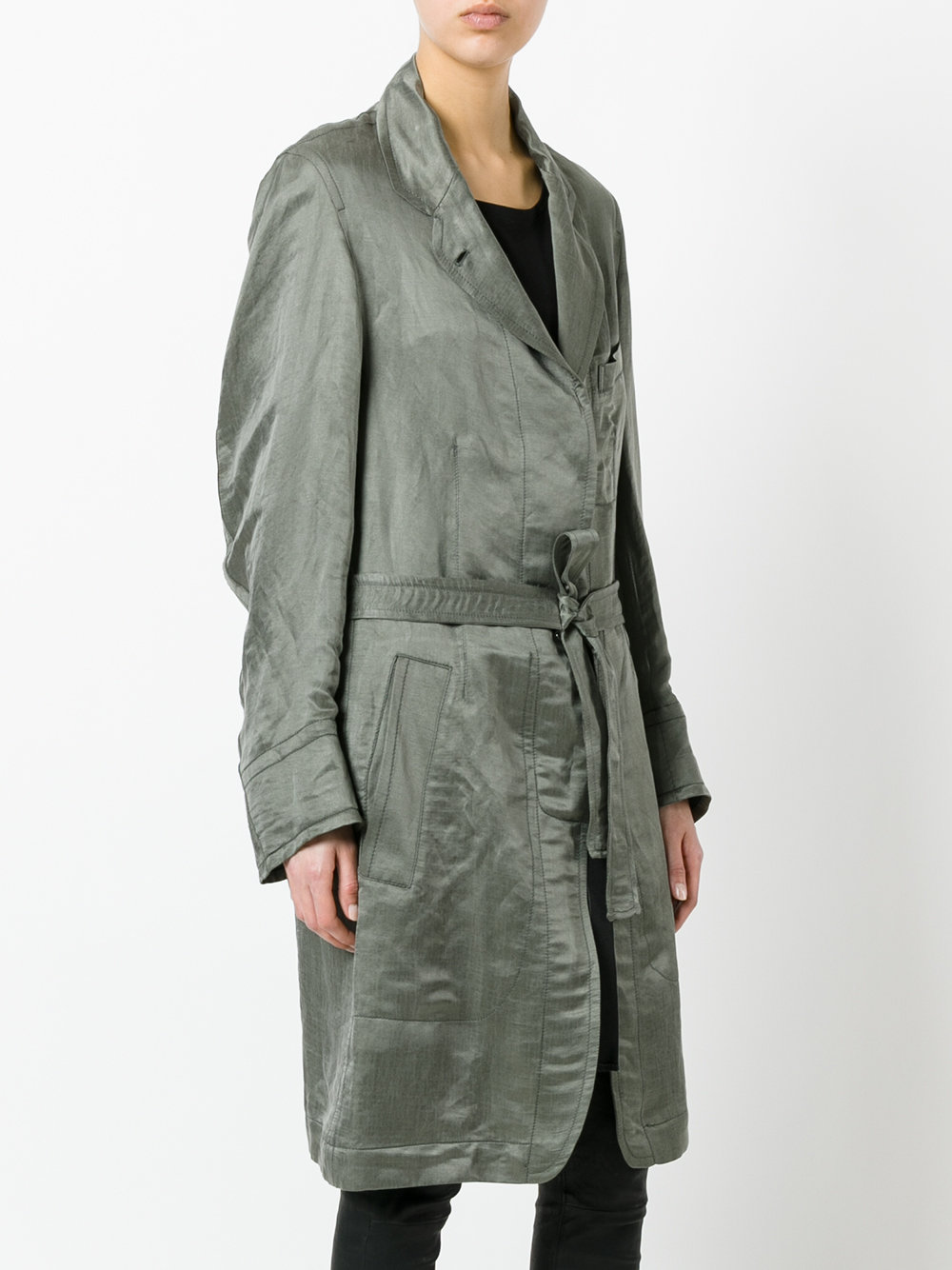 tie-waist trench coat