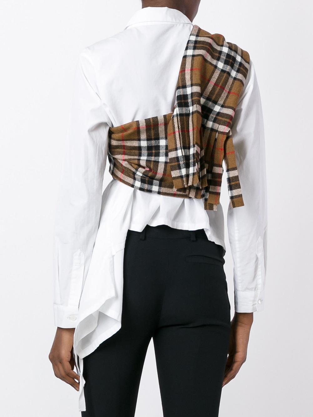 plaid single sleeve top