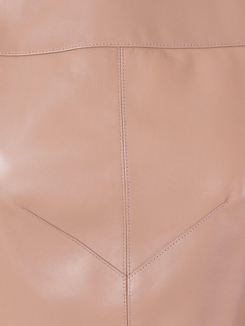 cropped lambskin top