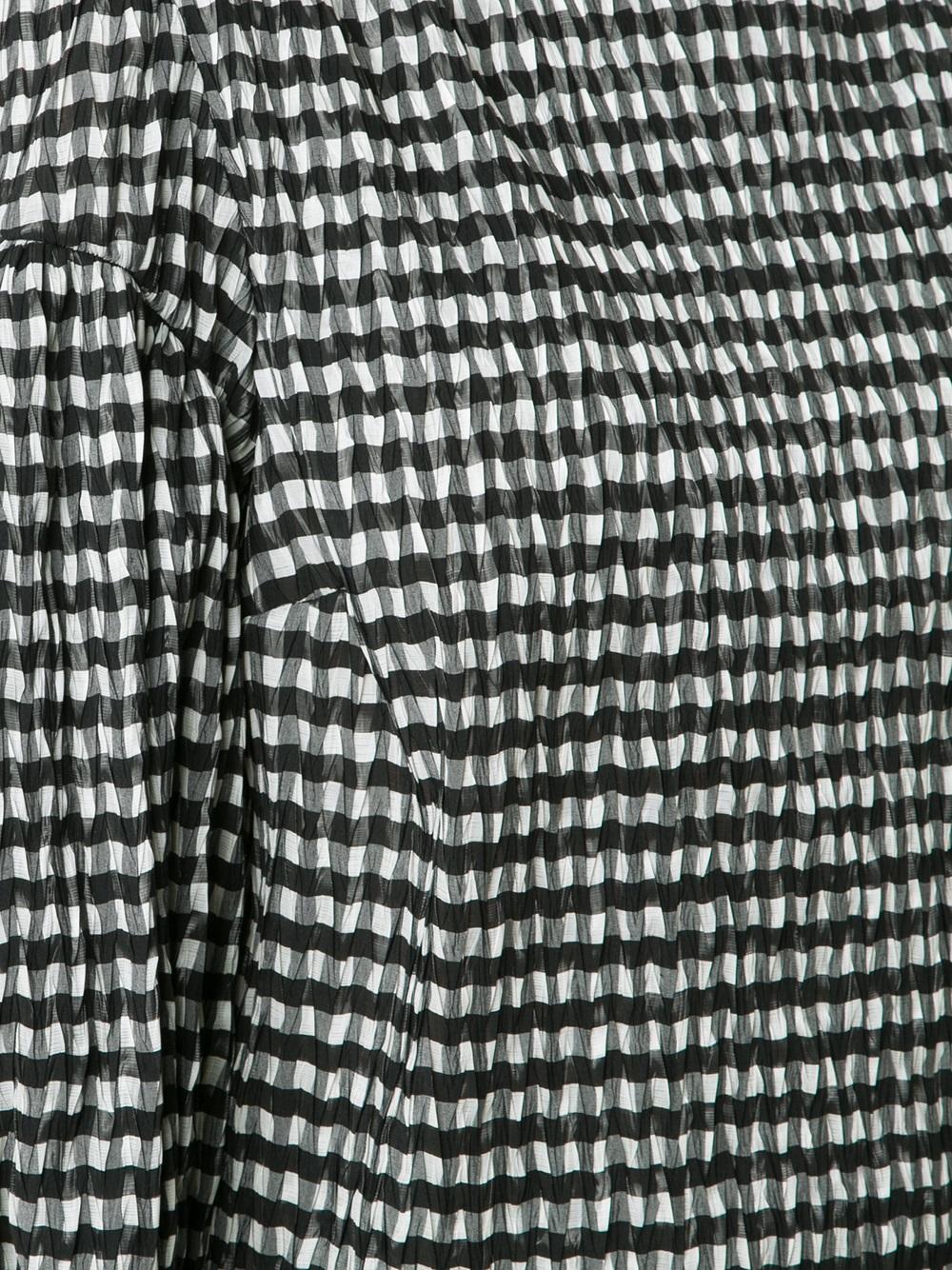 balloon sleeve checked blouse 