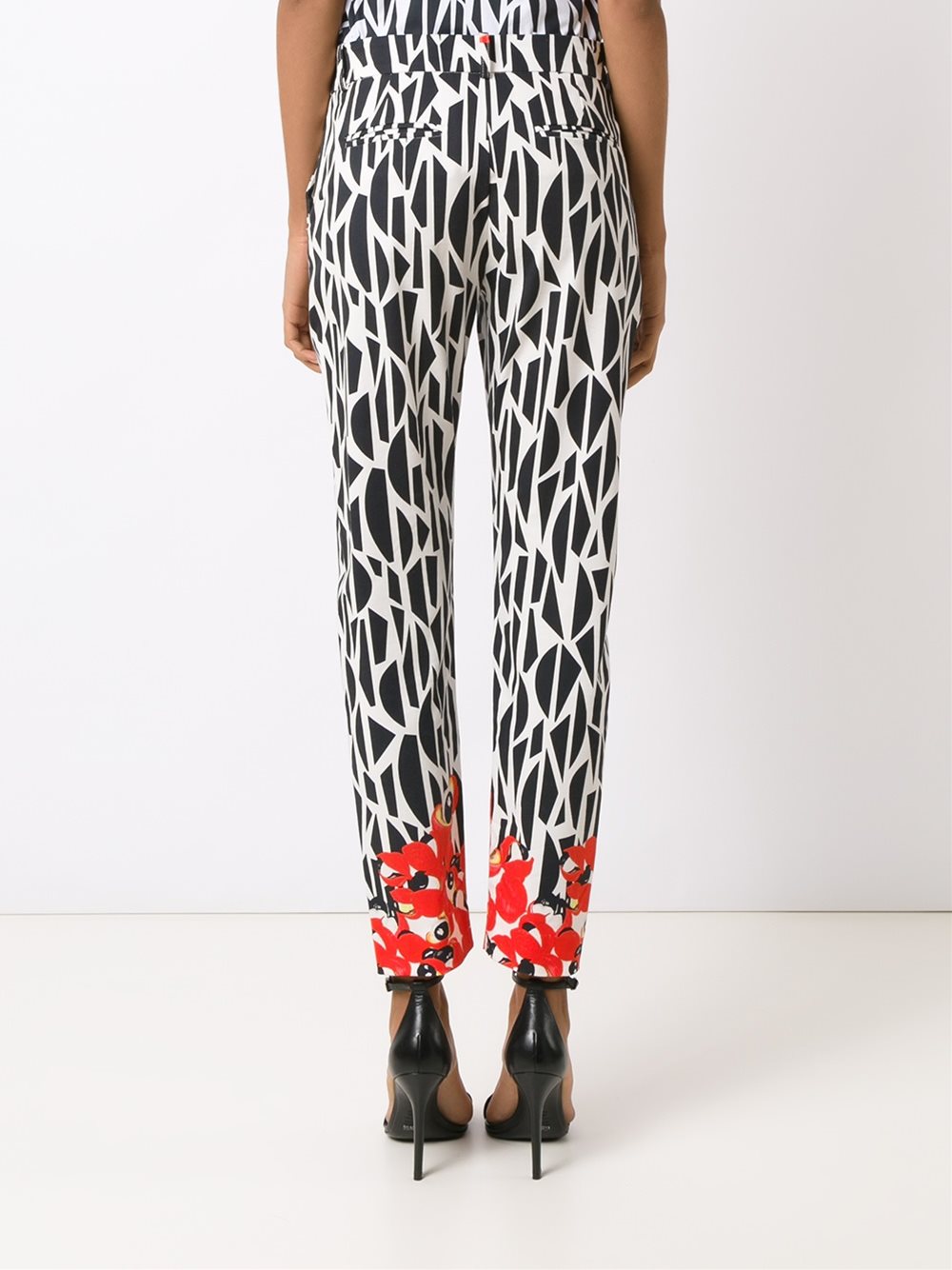 printed straight trousers