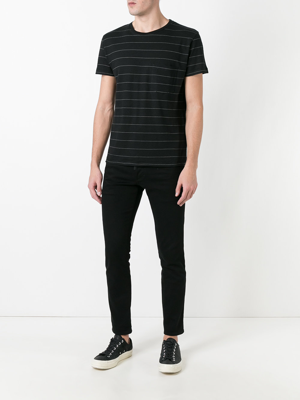 striped round neck T-shirt