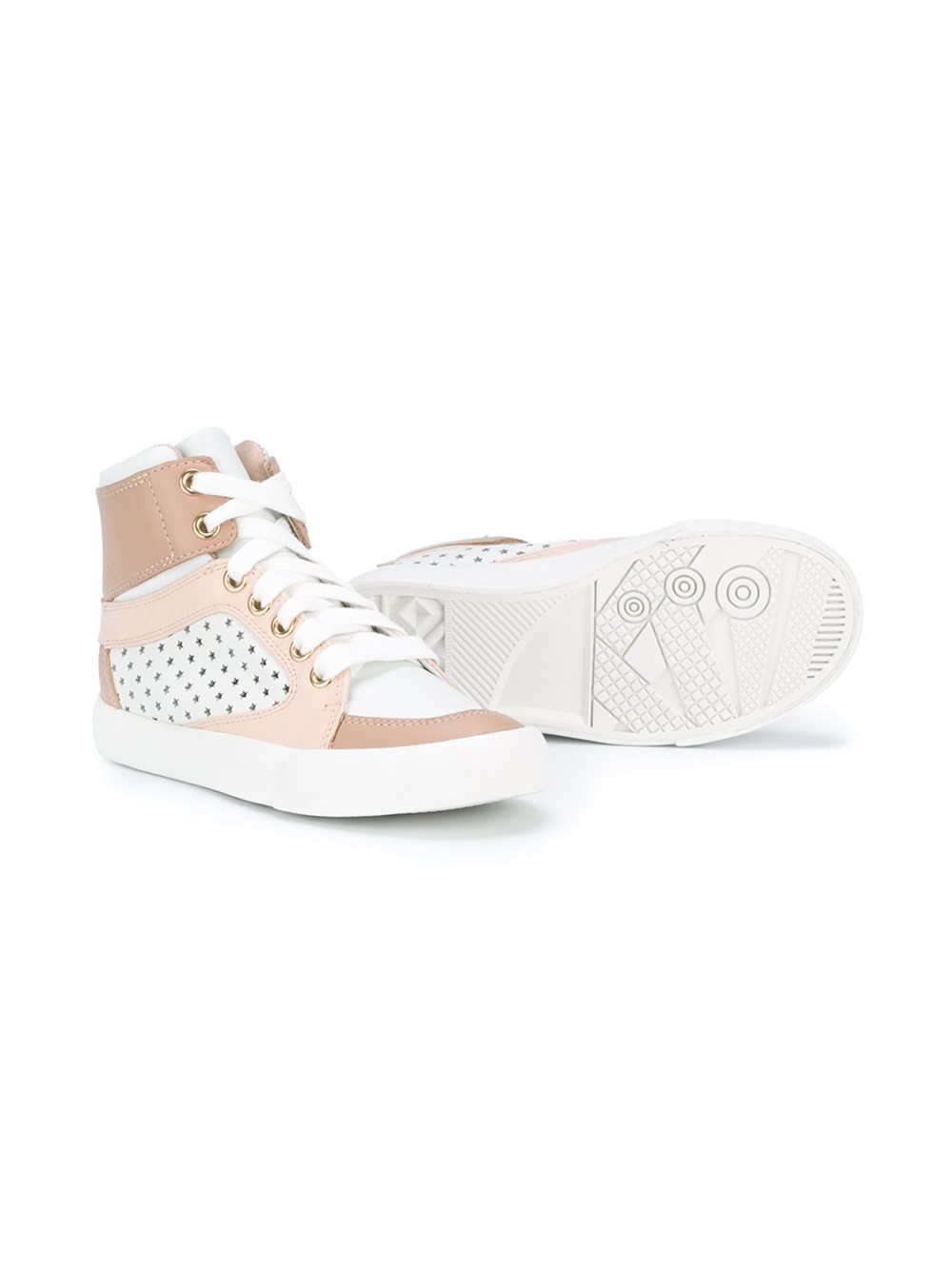 star perforated hi-top sneakers