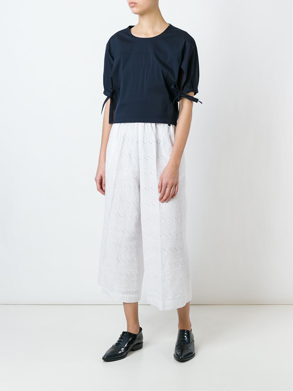 sangallo lace cropped trousers