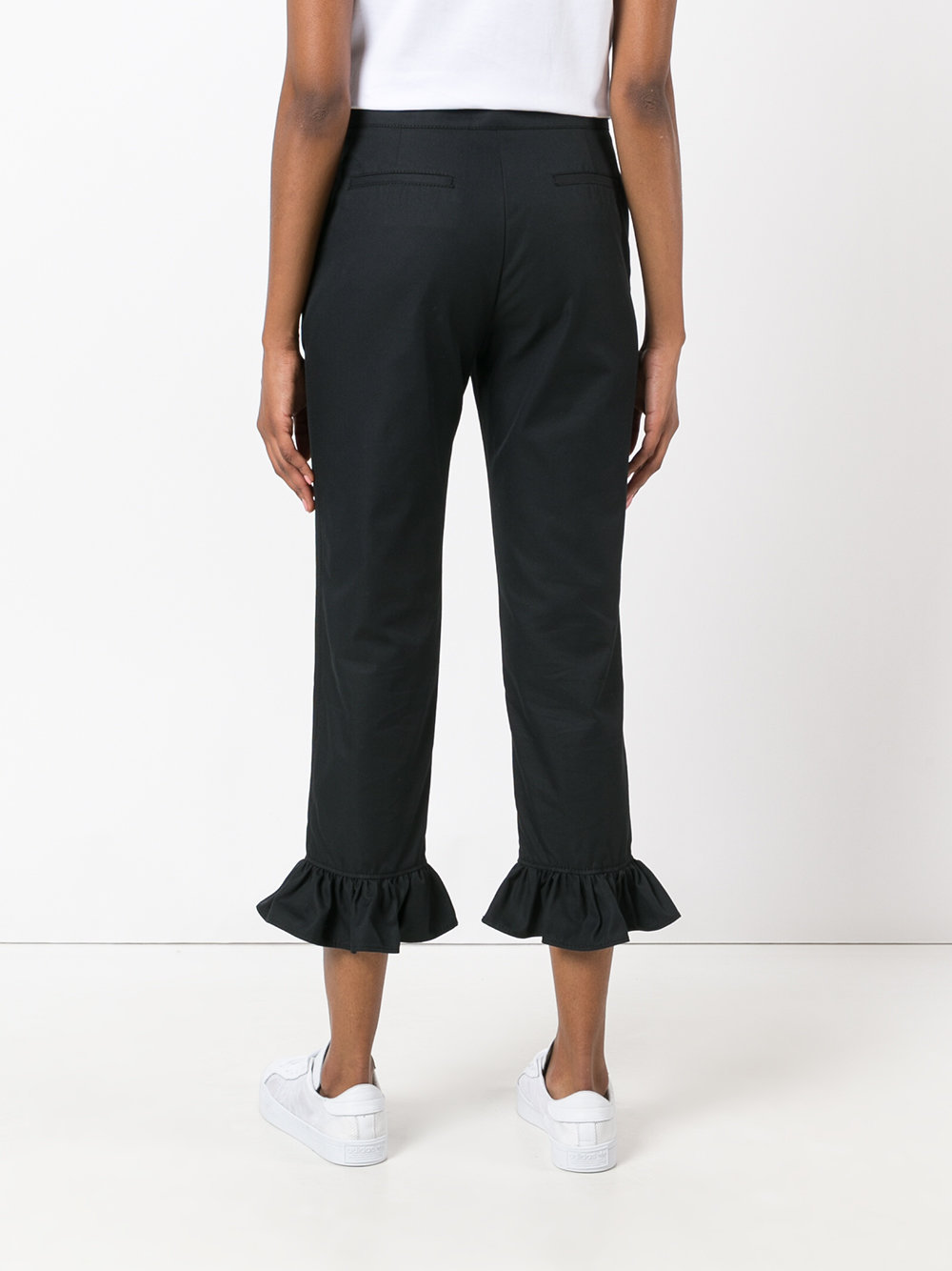 frill trim cropped trousers
