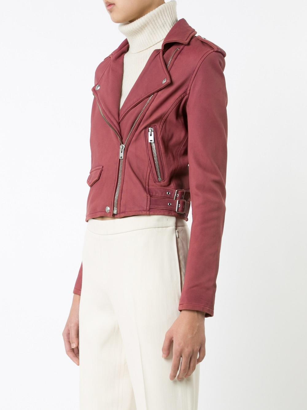 cropped biker jacket