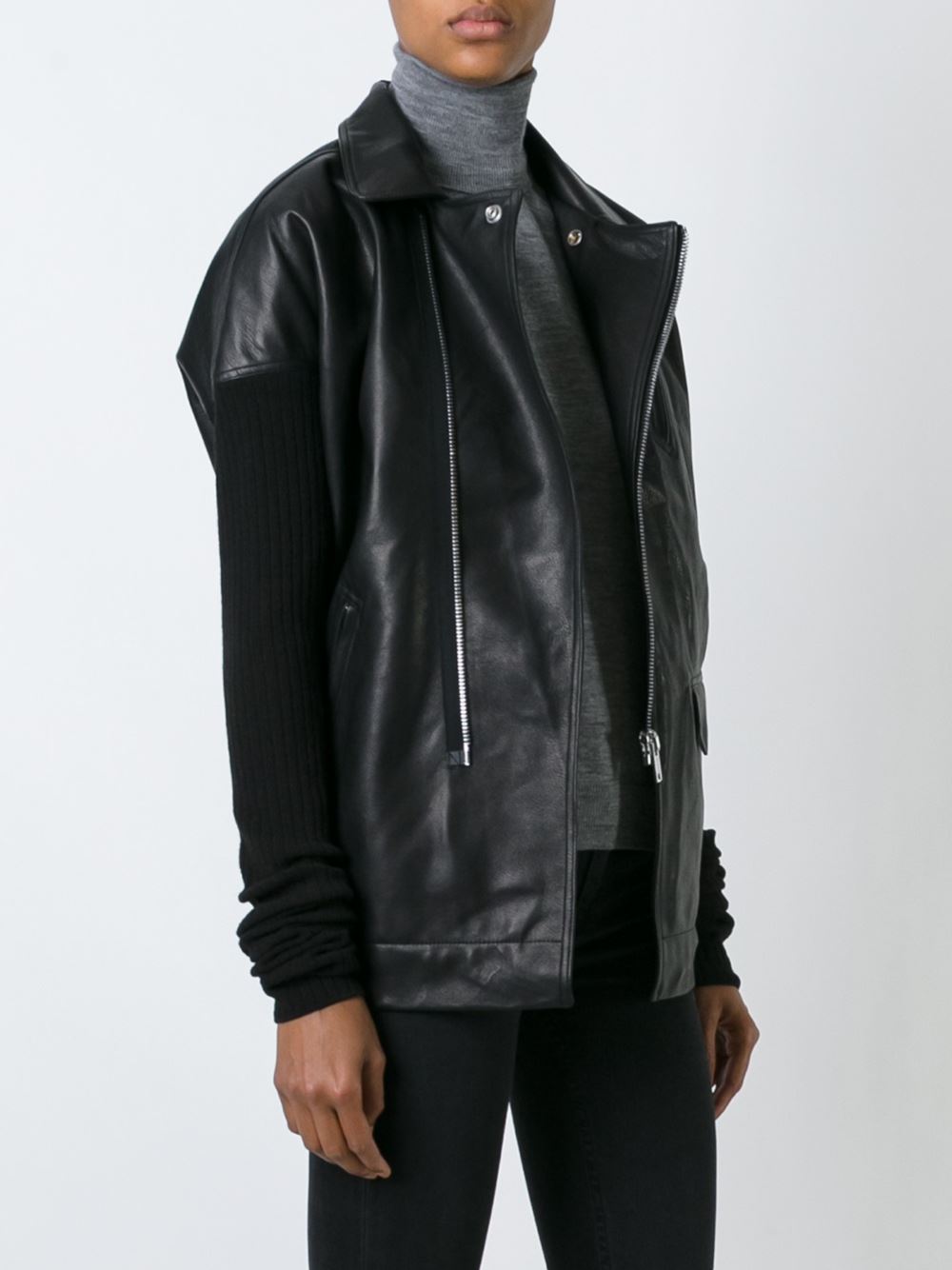 rick owens 罗纹袖皮夹克海淘返利 | 米饭粒返利网