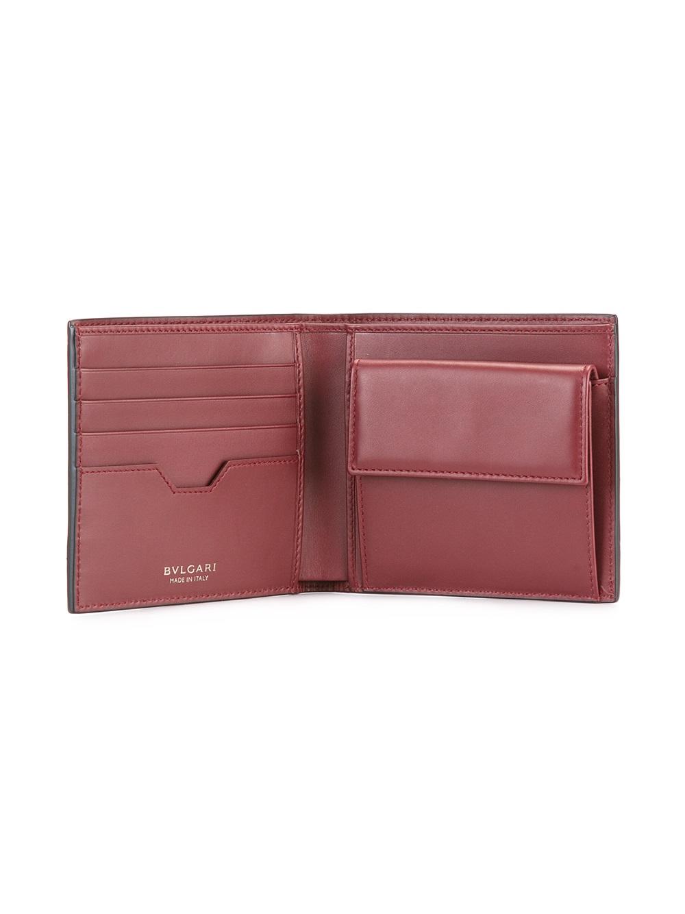 metallic plaque bi-fold wallet