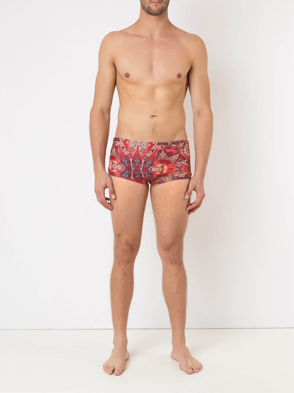 abstract print swim trunks